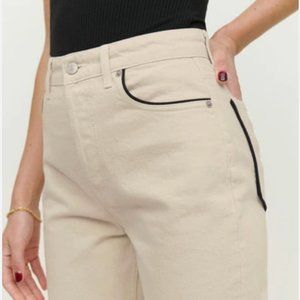 Reformation Cynthia Jean in Almond Piping EUC